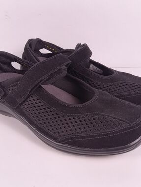 Orthofeet Sanibel Mary Jane Shoes Womens 9 XX Wide Black Ortho Hook Loop Comfort